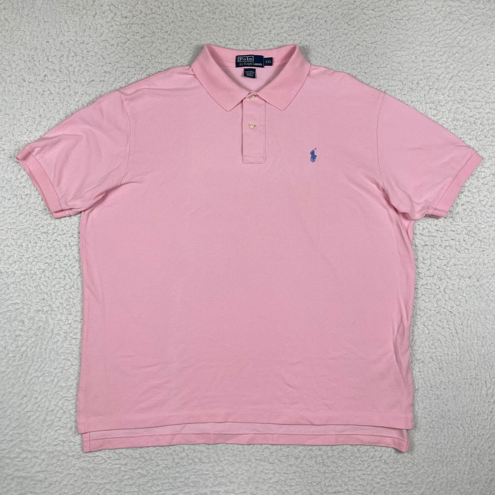 Polo‎ Ralph Lauren Polo Shirt Mens XXL Pink Short Sleeve Cotton Pique Classic